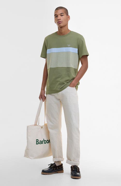 Barbour Braeside Stripe Cotton T-shirt In Green