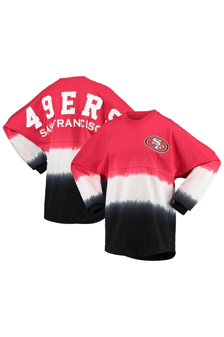 Women's Fanatics Branded Scarlet/Black San Francisco 49ers Ombre Long Sleeve T-Shirt, Main, color, Scarlet