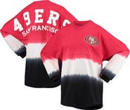 FANATICS Women's Fanatics Branded Scarlet/Black San Francisco 49ers Ombre Long Sleeve T-Shirt