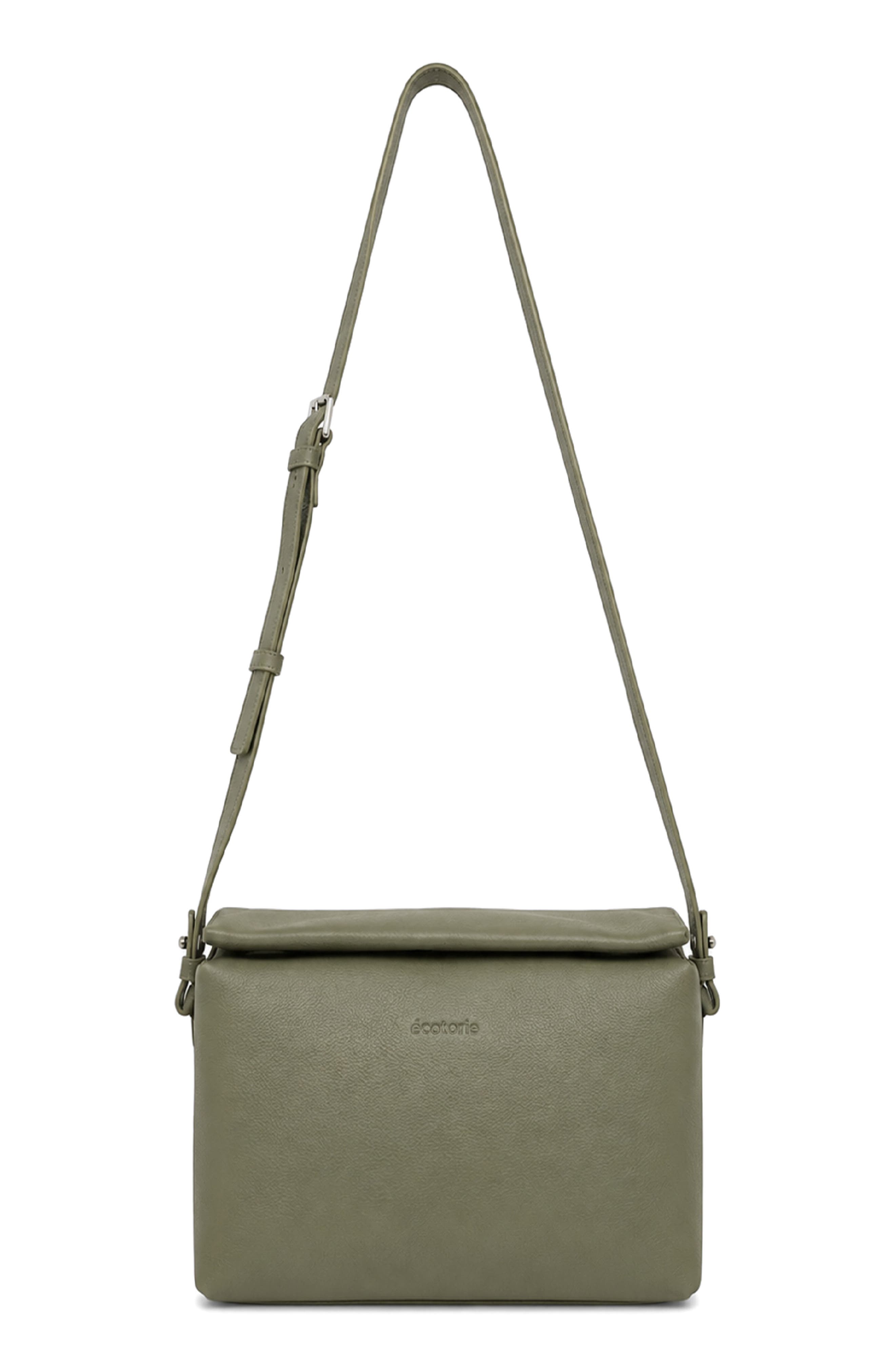 Agnes Leather Crossbody Bag, Main, color, DARK MOSS