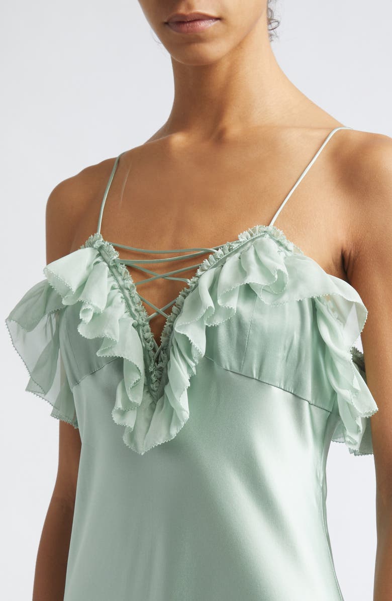 Ulla Johnson Elaria Ruffle Silk Gown, Alternate, color, Celadon