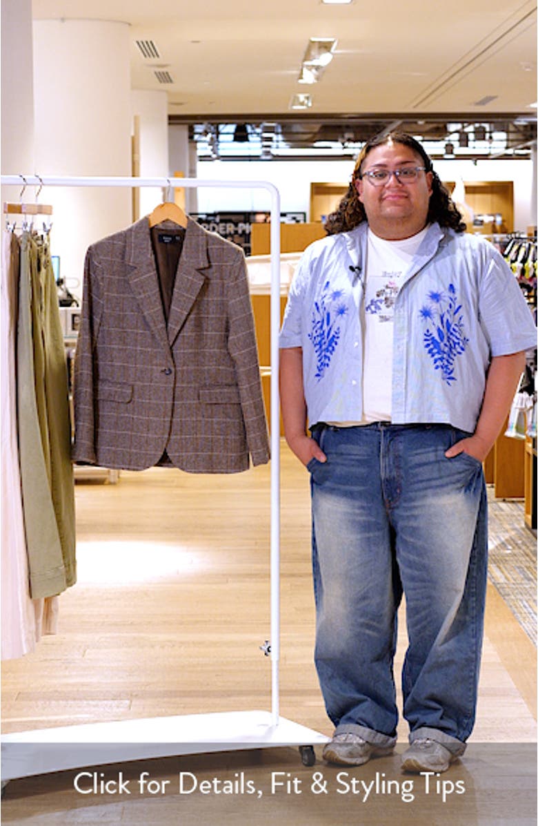 Elodie Plaid One-Button Blazer, sales video thumbnail