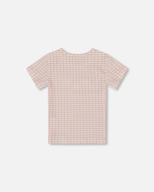DEUX PAR DEUX DEUX PAR DEUX LITTLE GIRL'S CRINKLE TOP WITH APPLIQUE LIGHT OLD PINK 