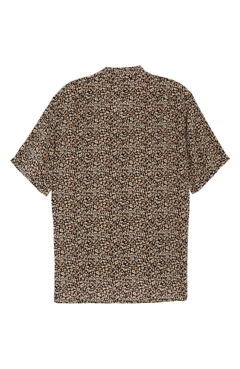 Saint Laurent Micro Leopard Print Silk Shirt, Alternate, color, 