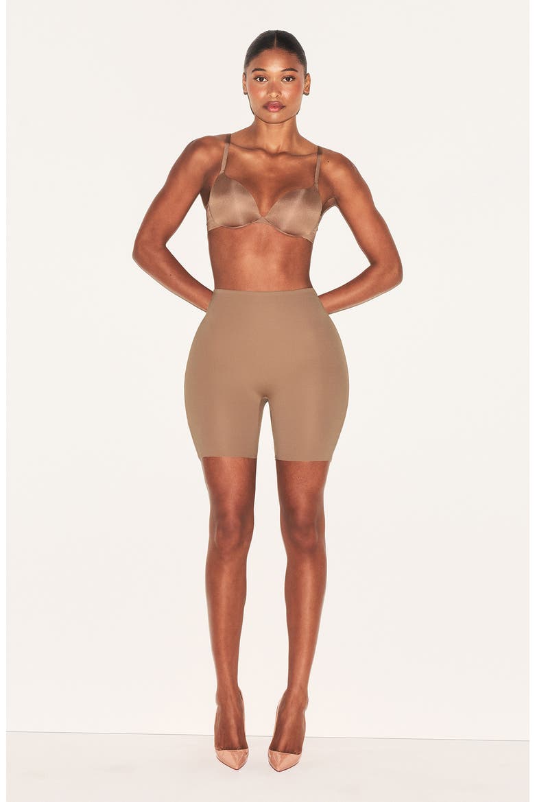 Hip Enhancing Mid Thigh Padded Shorts, Alternate, color, SIENNA
