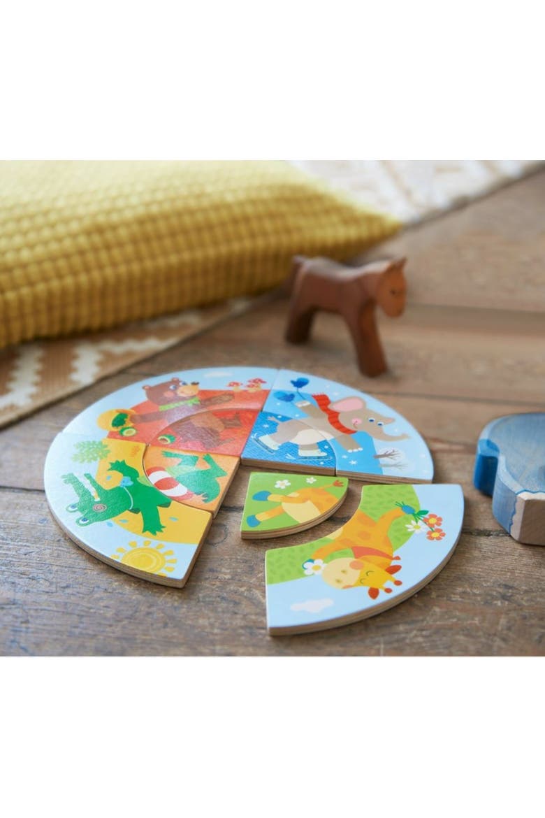 Animal Seasons 8 Piece Wooden Puzzle & Arranging Game, Alternate, color, Multi