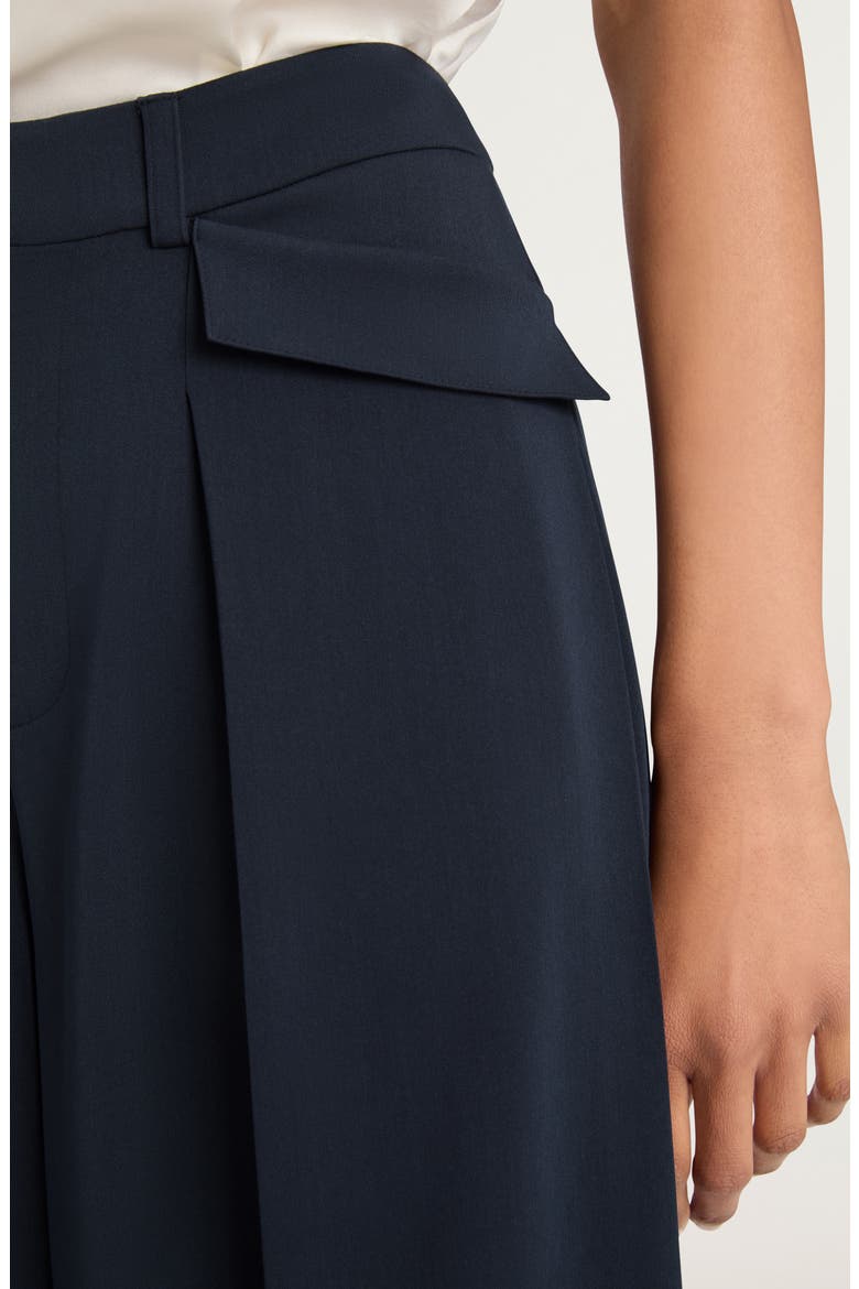 Leora Pleated Wide Leg Pants, Alternate, color, NAVY
