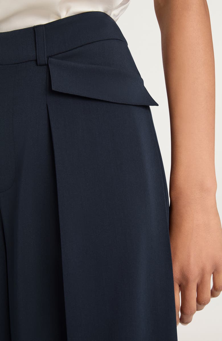 Cinq à Sept Leora Pleated Wide Leg Pants, Alternate, color, Navy