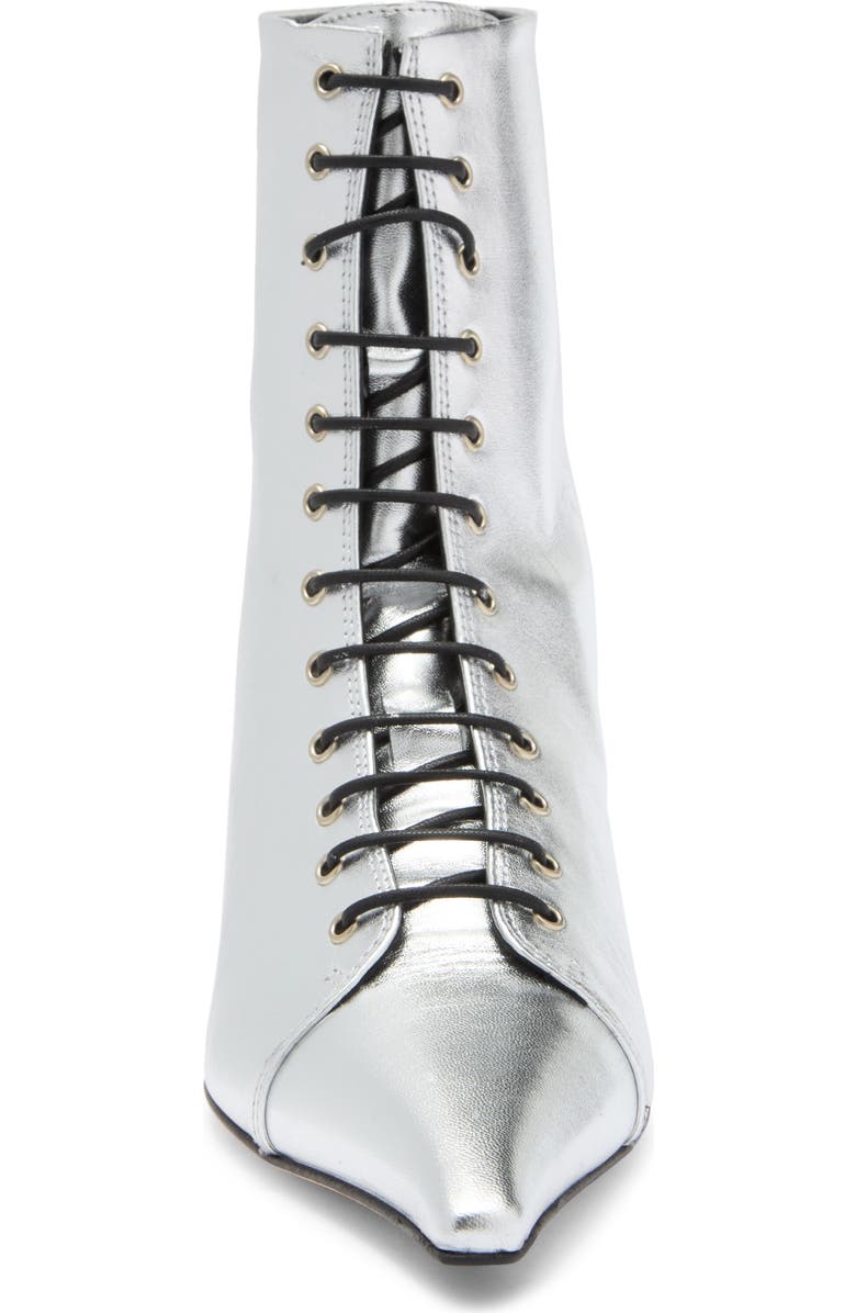aeyde Trixi Metallic Leather Lace-Up Bootie, Alternate, color,
