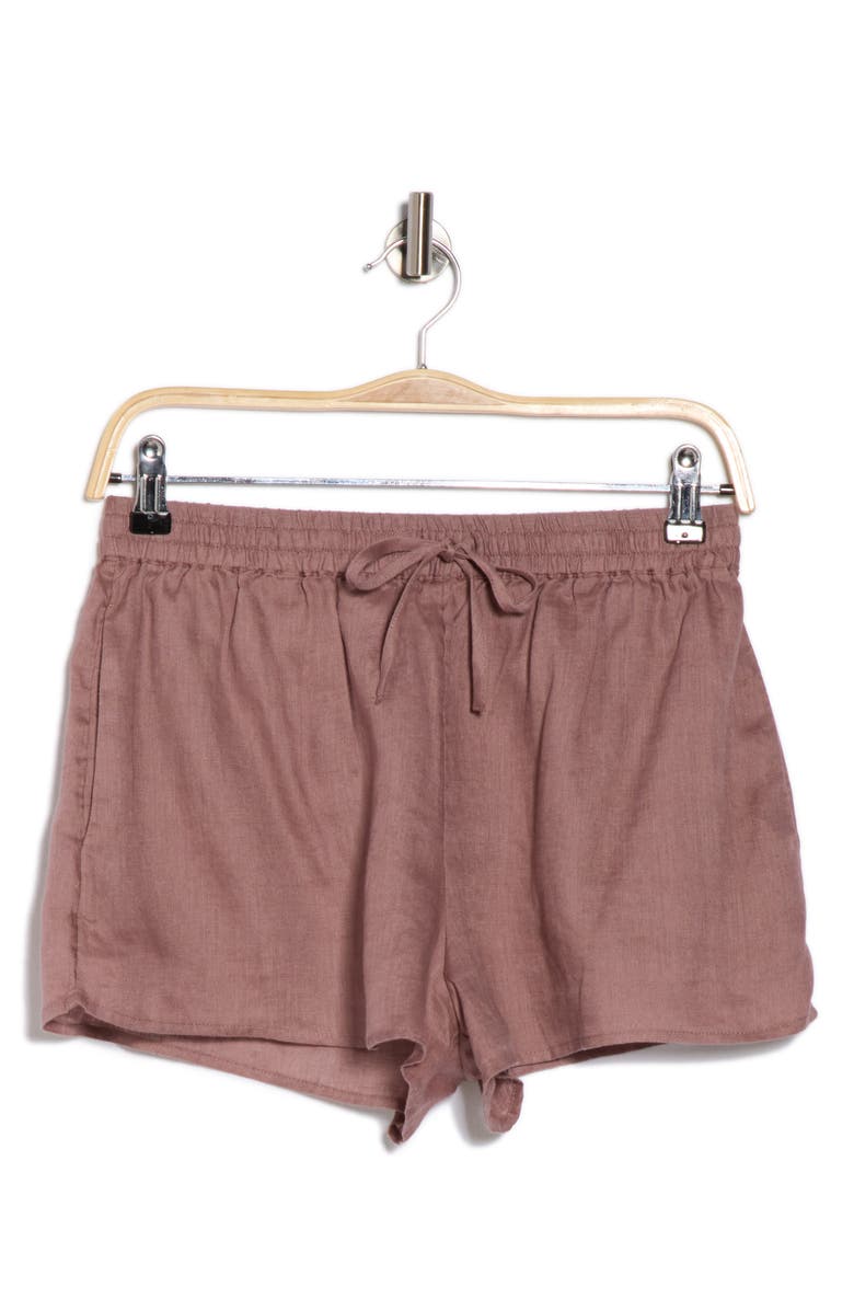 LSPACE Rio Linen Cover-Up Drawstring Shorts, Alternate, color, Smoky Quartz