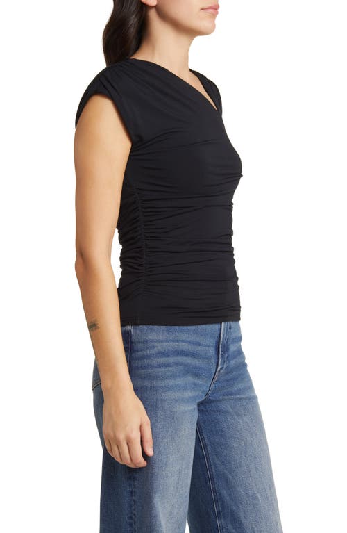 Rails Jaden Ruched Asymmetric Top In Black