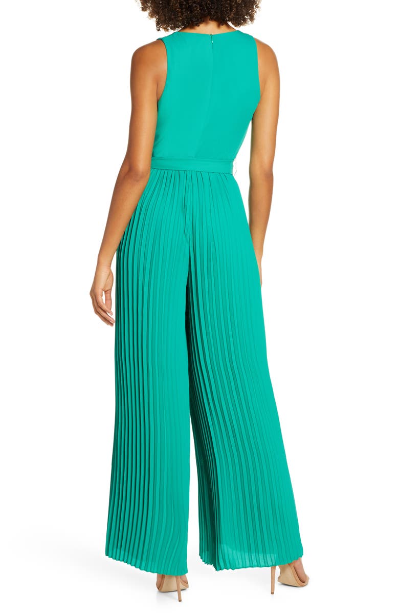 Chelsea28 Pleated Faux Wrap Jumpsuit, Alternate, color,