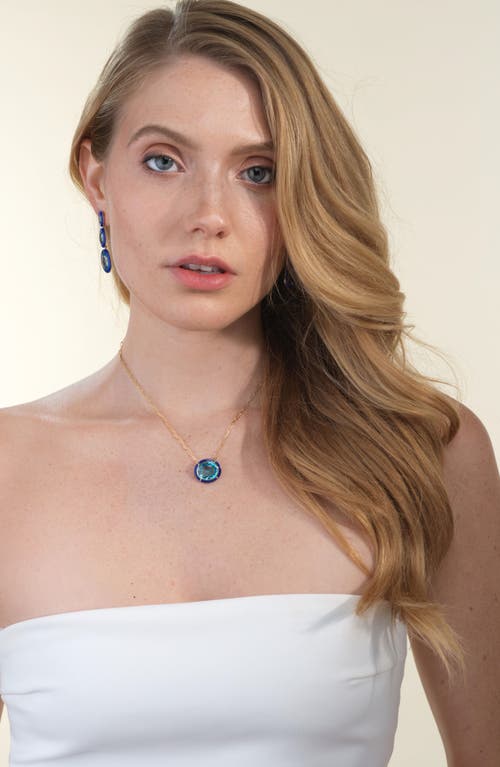 Goshwara Melange Blue Topaz Pendant Necklace In Gold