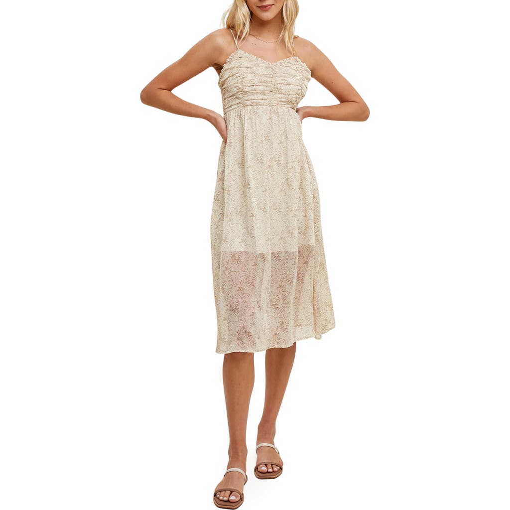 WISHLIST WISHLIST FLORAL RUCHED EMPIRE WAIST CHIFFON SUNDRESS