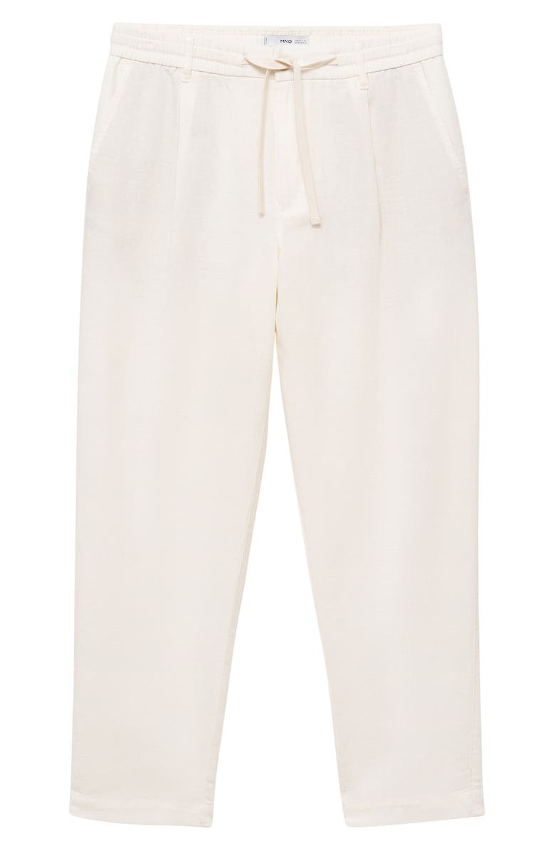 MANGO Slim Fit Linen & Cotton Drawstring Pants, Alternate, color,