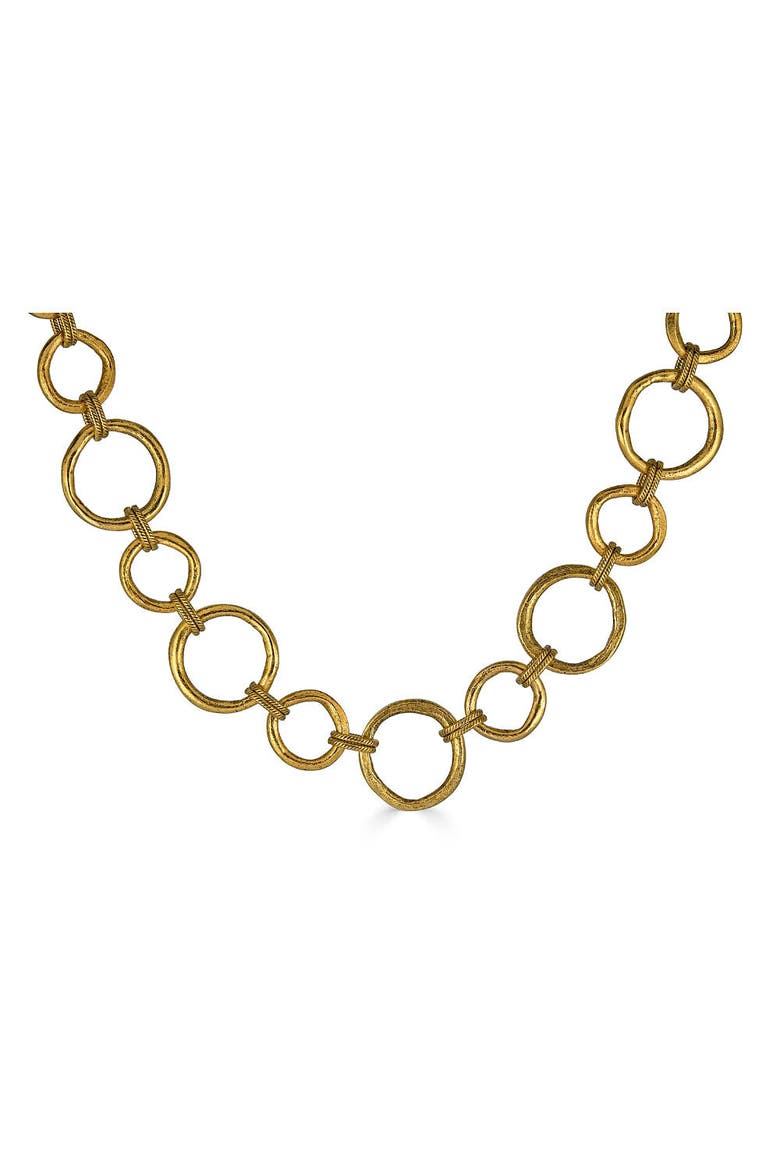 Sculpted Circle Necklace, Alternate, color, Gold