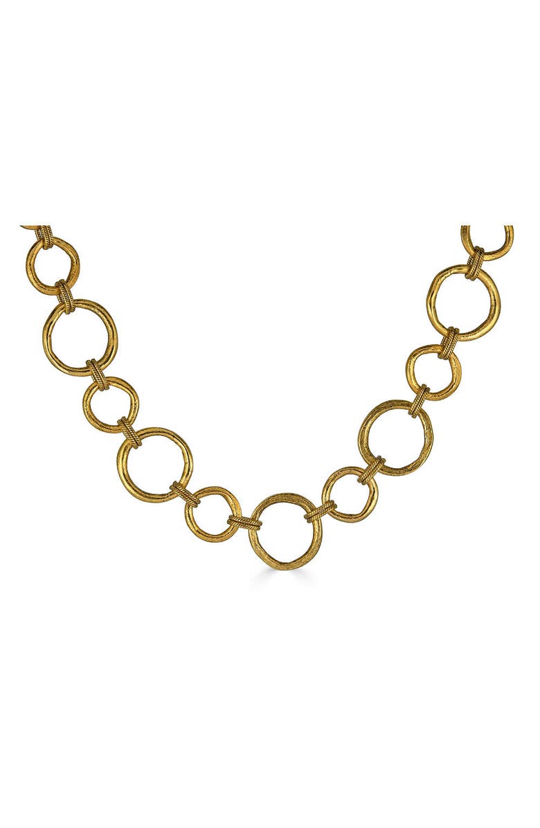 Loni Paul Jewelry Sculpted Circle Necklace, Alternate, color, Gold