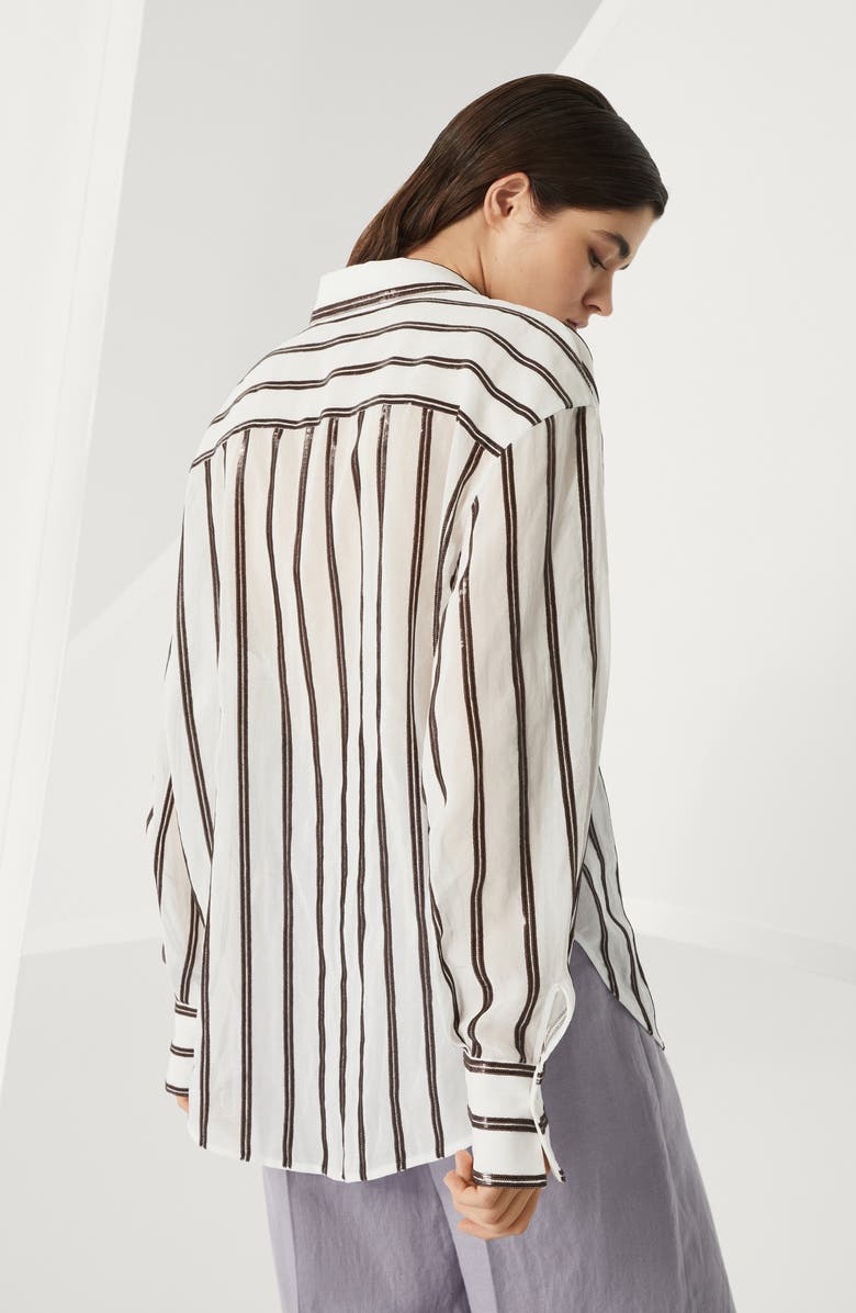 Brunello Cucinelli Dazzling Embroidery shirt, Alternate, color, 