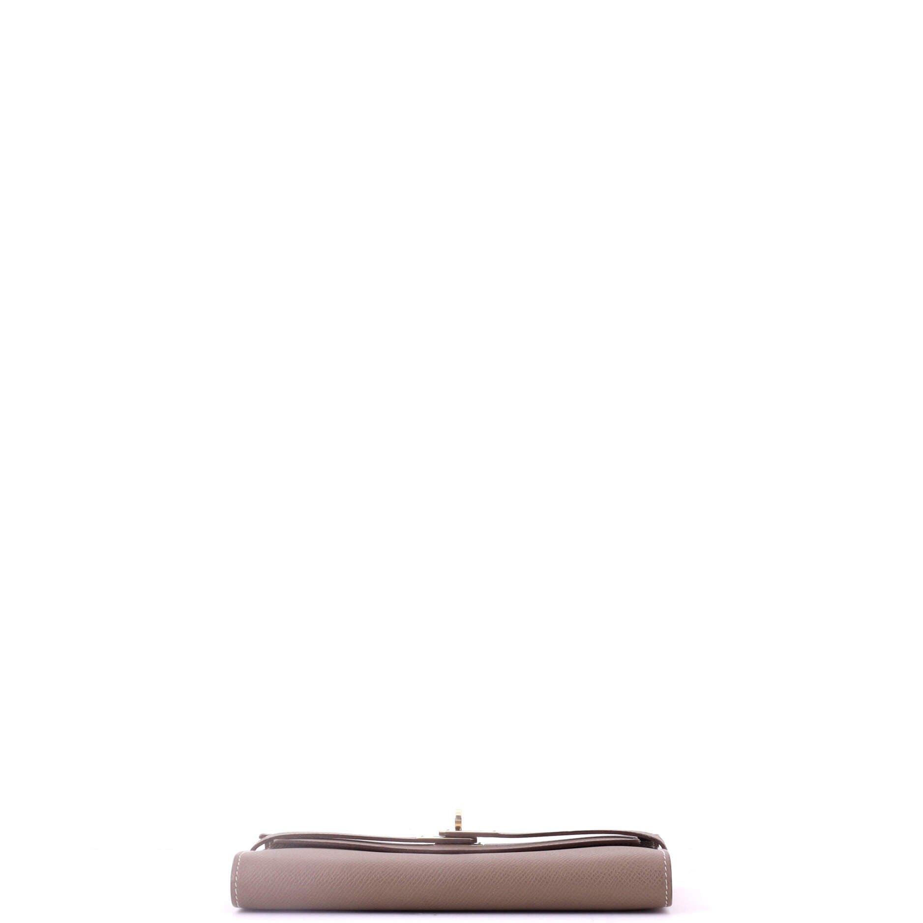 Pre-Owned Hermes Kelly Wallet Epsom Long, Alternate, color, Etoupe