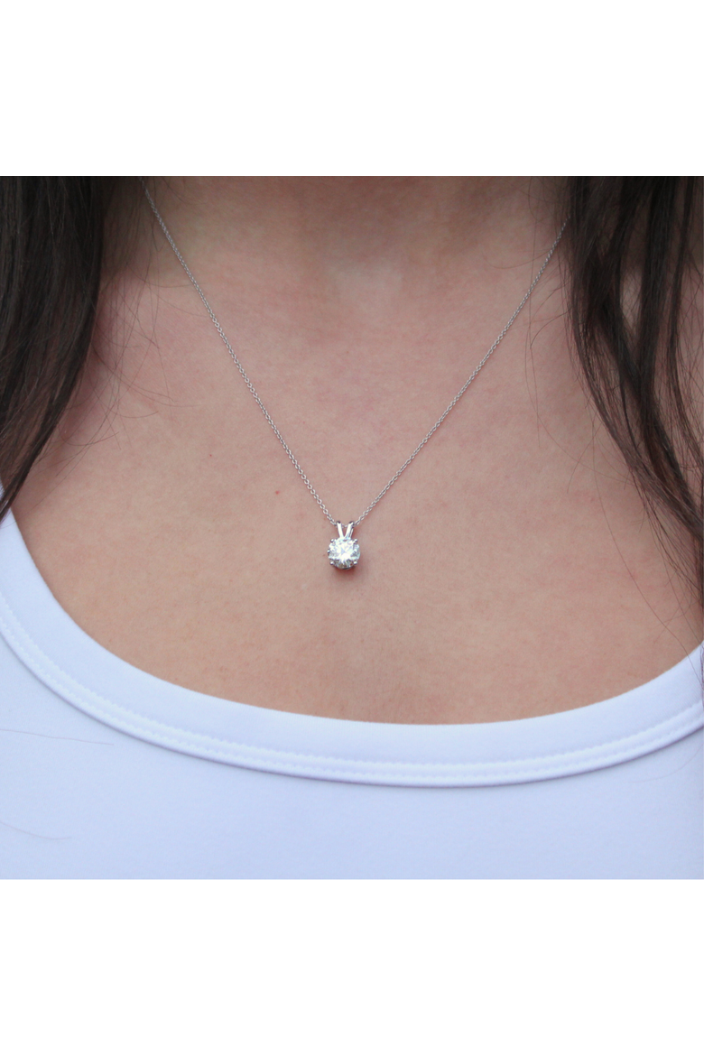 Lucent 14K Gold Round Lab Grown Diamond Pendant - 1.5 Ct, Alternate, color, 14K White Gold