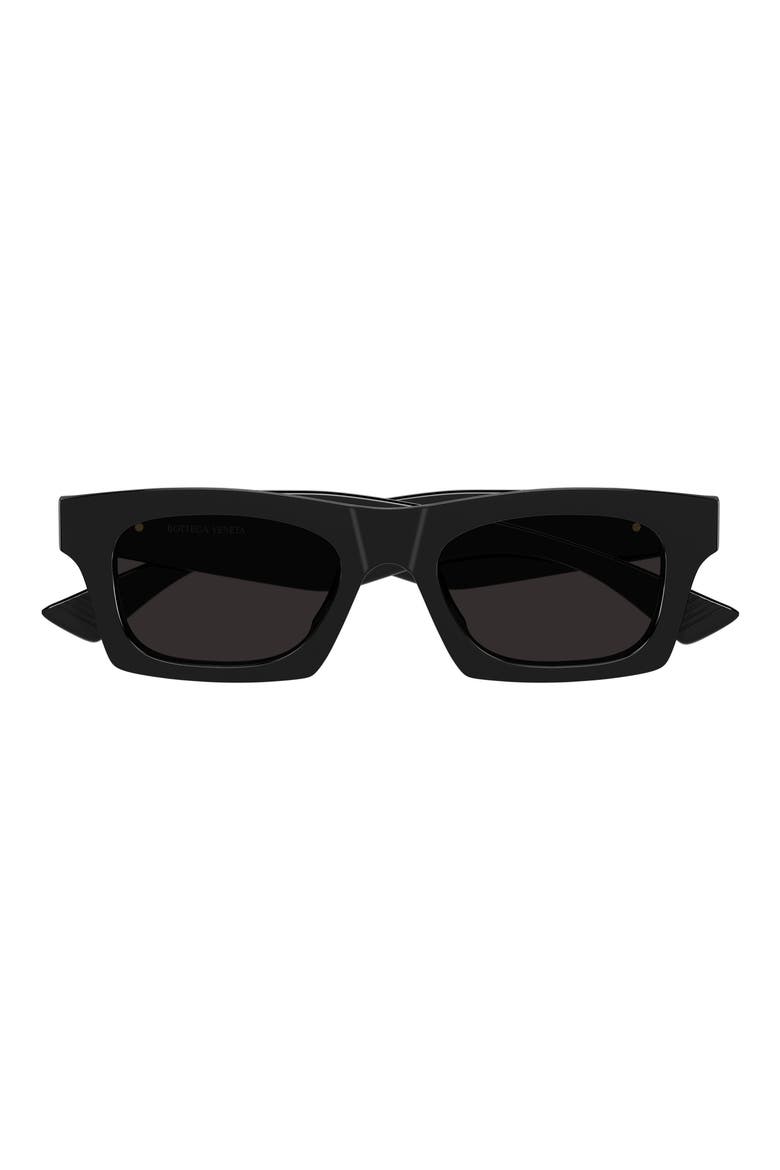 51mm Rectangular Sunglasses, Main, color, BLACK