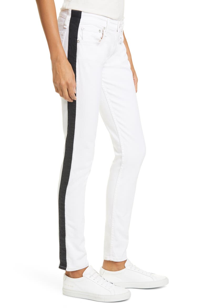 Dre Side Stripe Slim Boyfriend Jeans, Alternate, color, OFFWHT