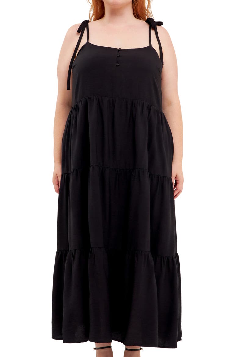 Tiered Maxi Dress, Alternate, color, BLACK