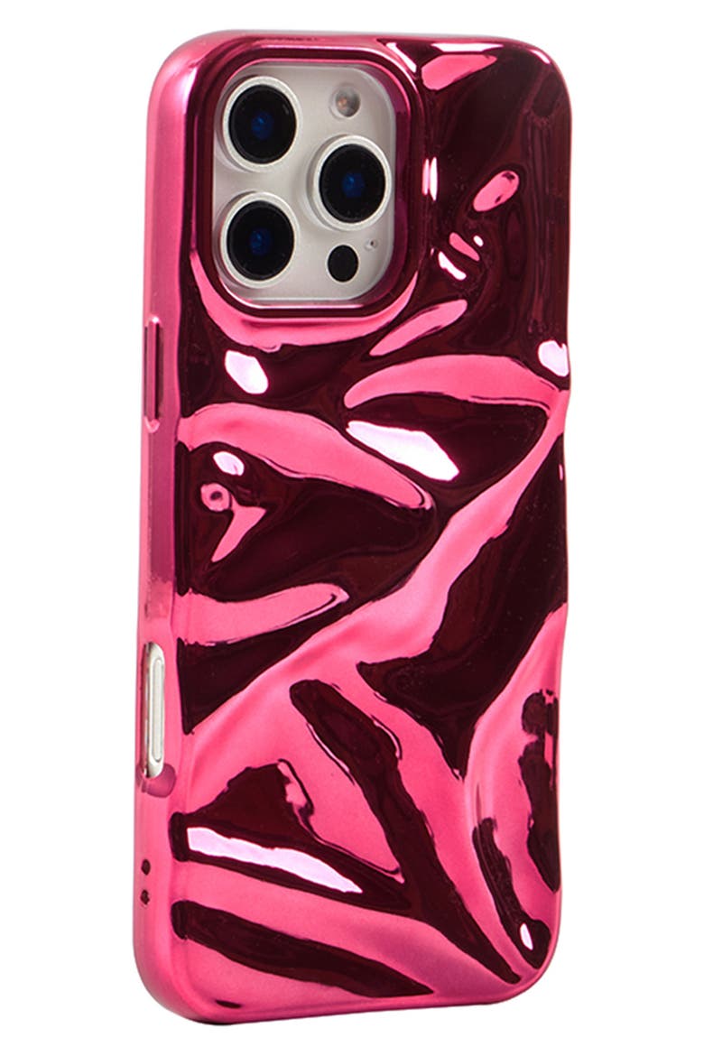 Fuchsia Crinkle iPhone 16 Pro Max Case, Alternate, color, FUCHSIA