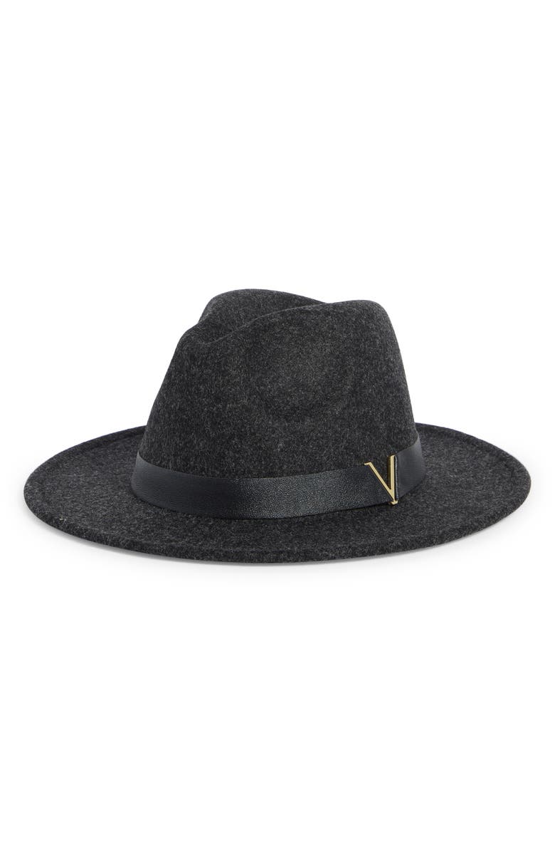 Vince Camuto Logo Hardware Panama Hat, Main, color, Black