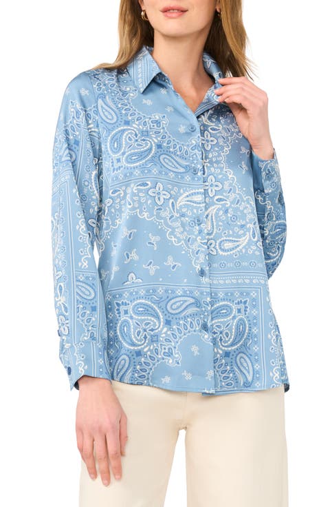 Lux Satin Button-Up Shirt