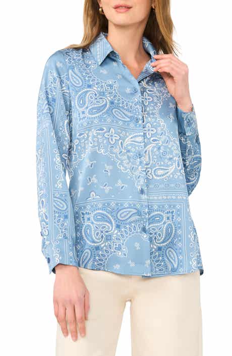 Halogen® Lux Satin Button-Up Shirt