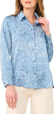 Halogen® Lux Satin Button-Up Shirt
