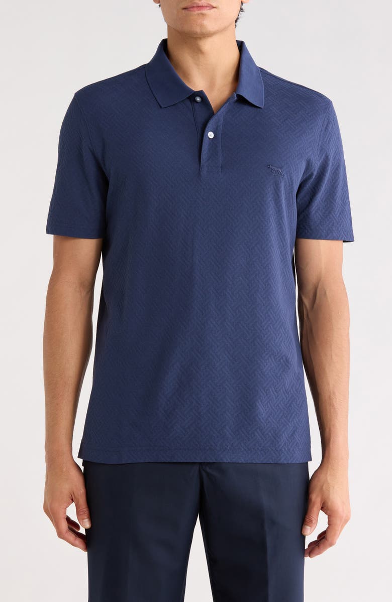 Rodd & Gunn Reimers Lane Sports Fit Cotton Jacquard Polo, Main, color, Midnight