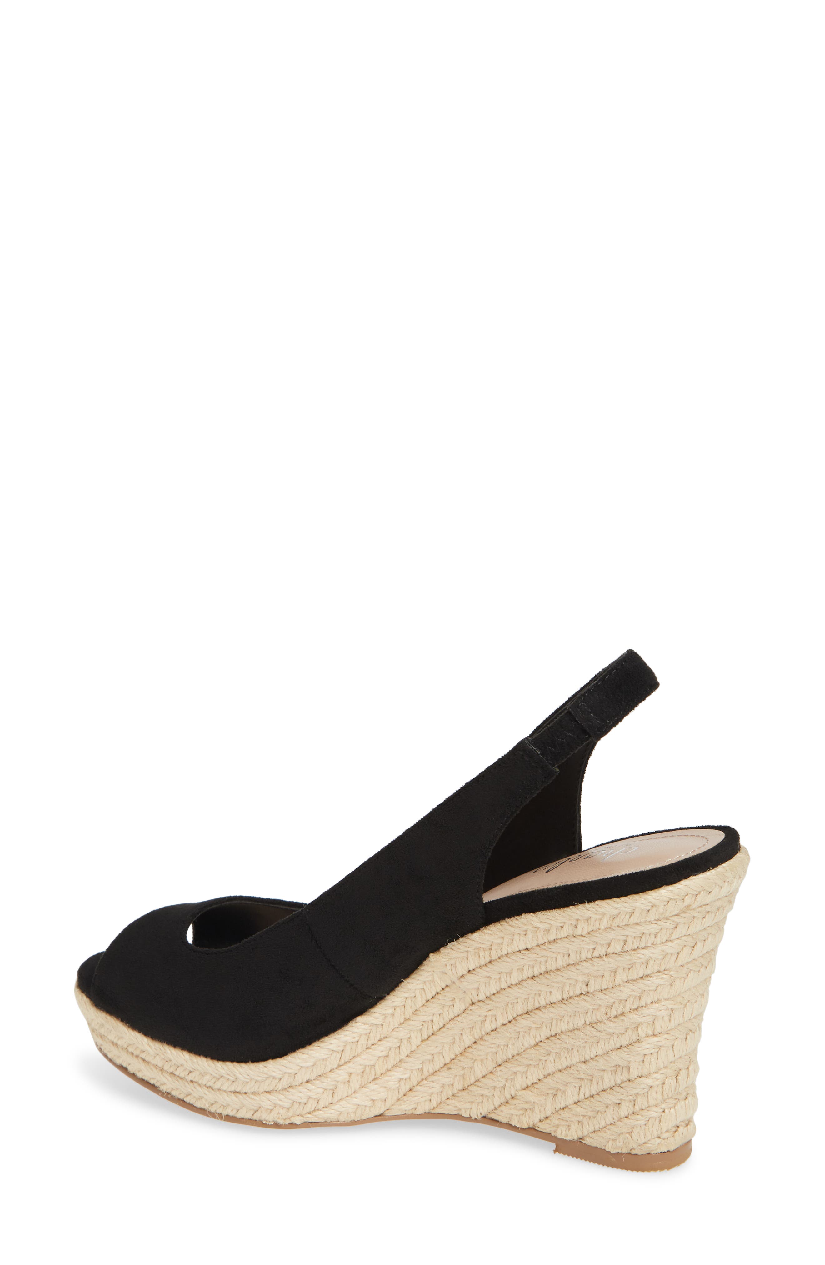 Laila Espadrille Slingback Wedge (Women0, Alternate, color, BLACK