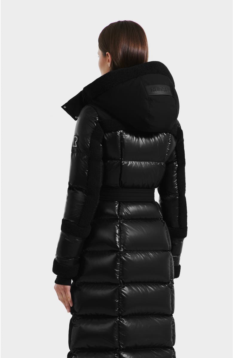 Rudsak Audrey Maxi Down Puffer with Faux Shearling Trim, Alternate, color, Black/Black