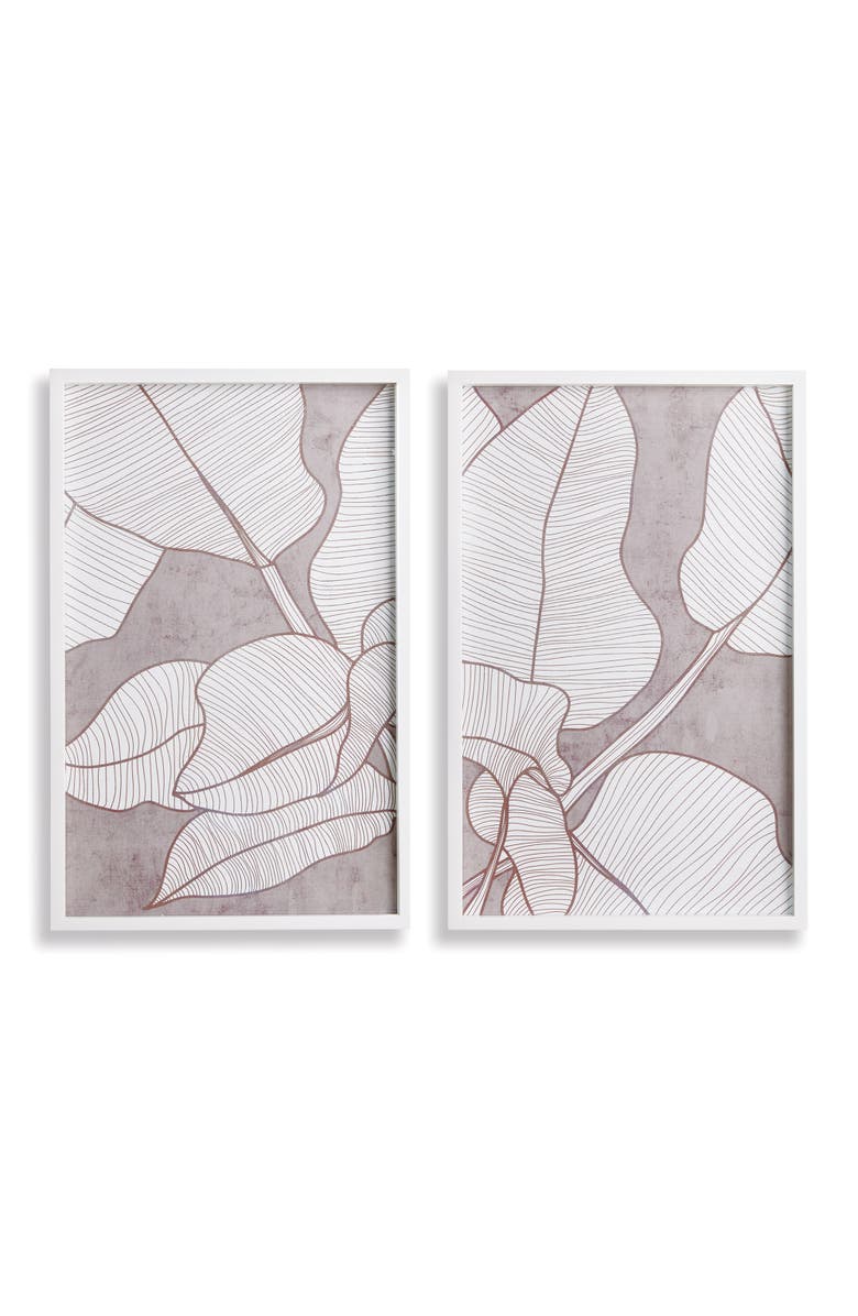 Napa Home & Garden Palm Leaf Prints Set of 2, Main, color, Grey