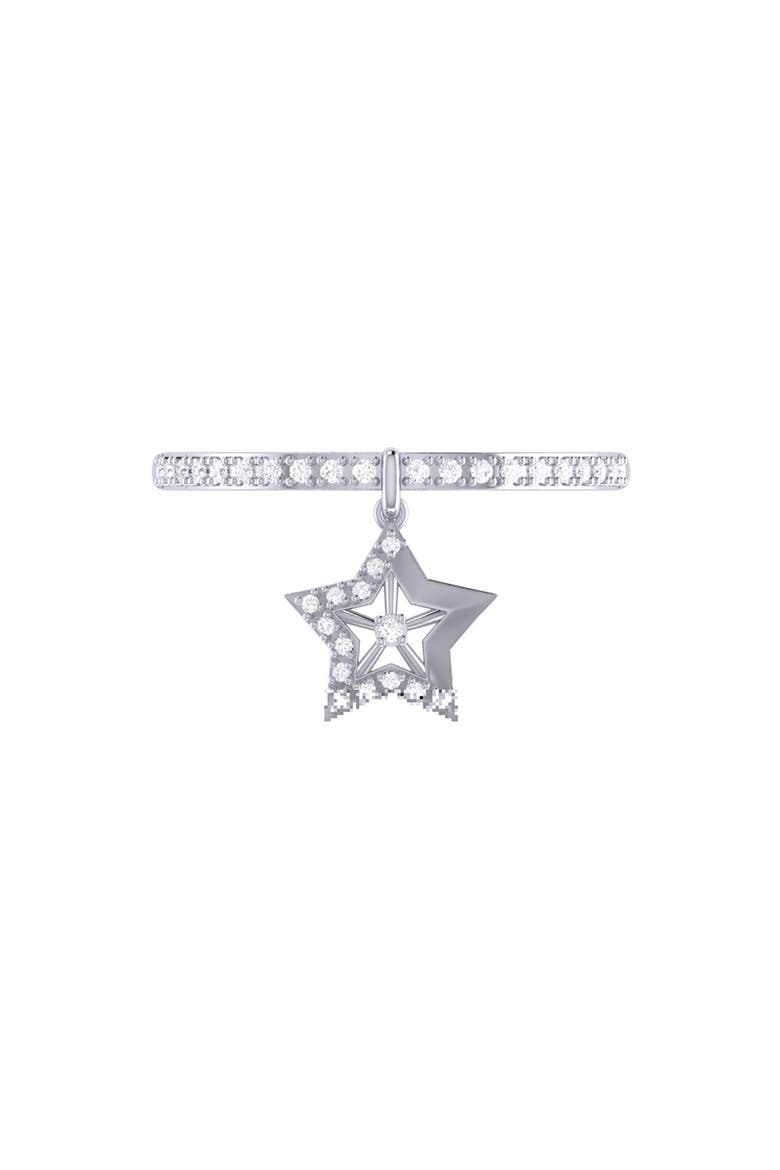 Dreamer Lucky Star Diamond Charm Ring - 0.13ct., Main, color, SILVER