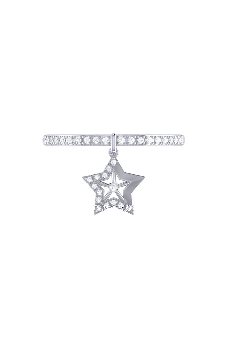 LuvMyJewelry Dreamer Lucky Star Diamond Charm Ring - 0.13ct., Main, color, Silver