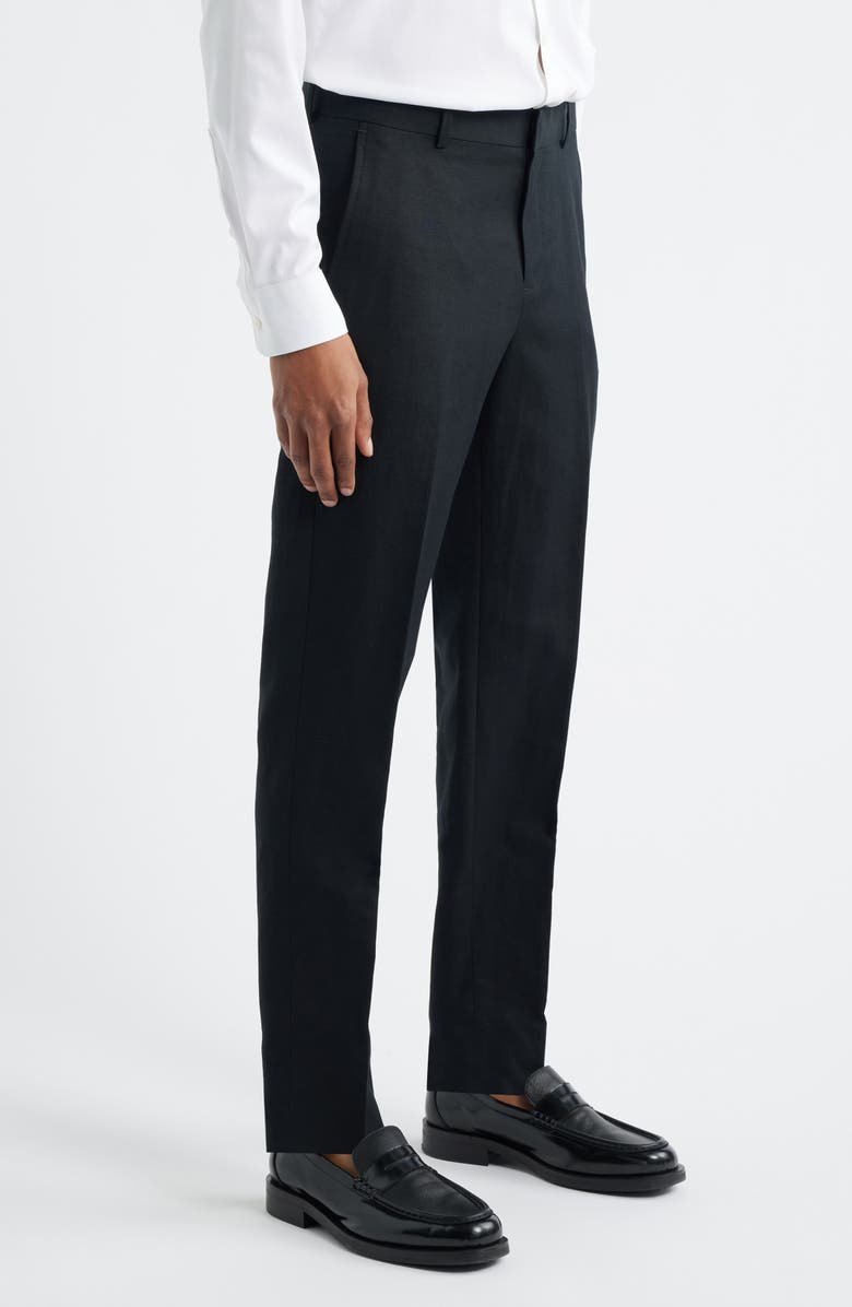 Open Edit Linen Blend Pants, Alternate, color, Black
