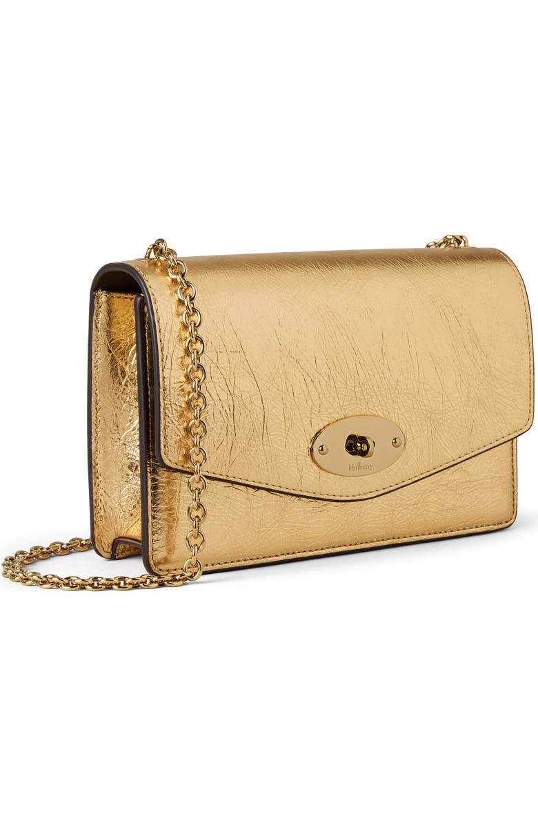 Mulberry Small Darley Crinkled Leather Crossbody Bag, Alternate, color, Somerset Gold