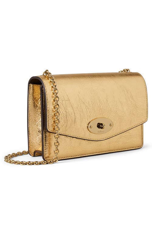 Mulberry Darley Metallic Leather Wallet On A Chain In Gold