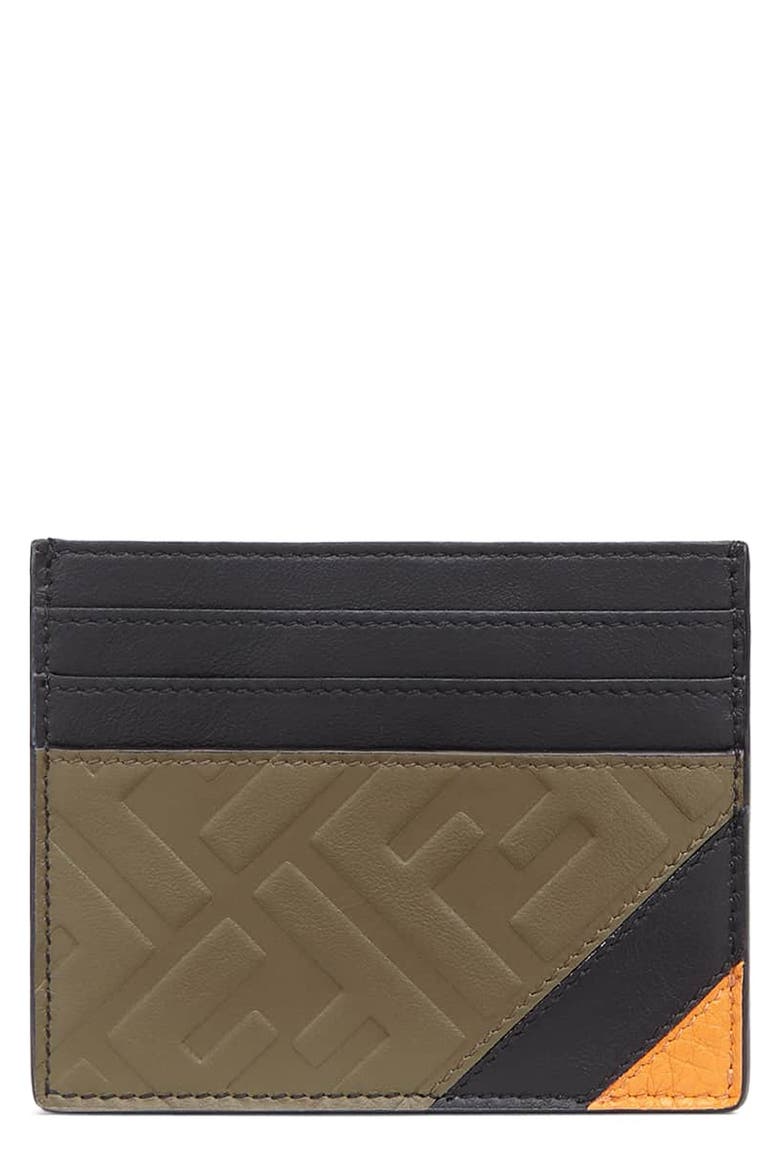 Leather Card Case, Main, color, BLACK