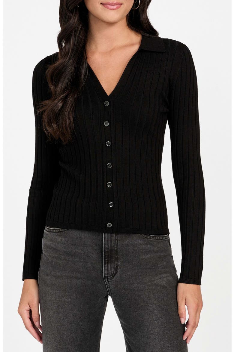 Miranda Rib Cardigan, Main, color, BLACK