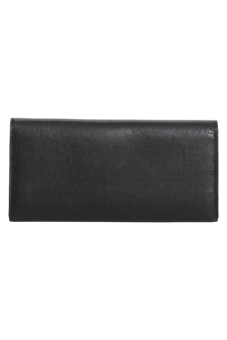 T-Lock Croc Embossed Leather Wallet, Alternate, color, BLACK