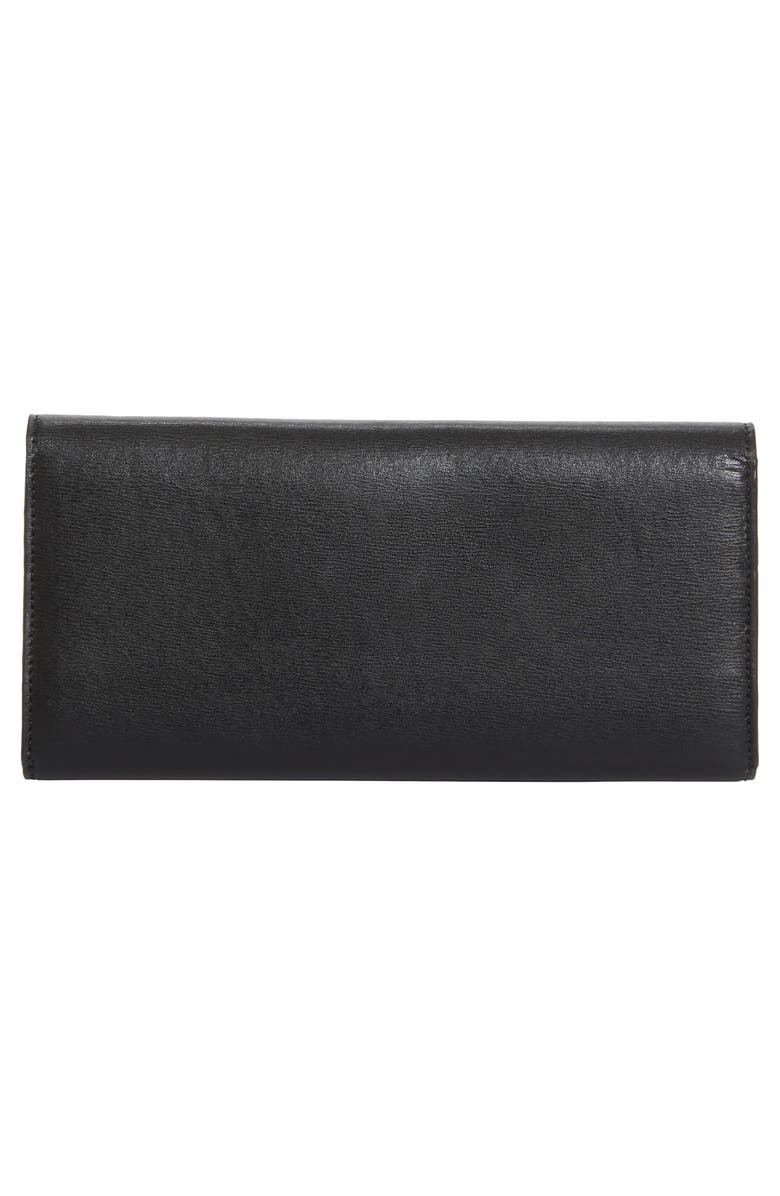 TOTEME T-Lock Croc Embossed Leather Wallet, Alternate, color, Black