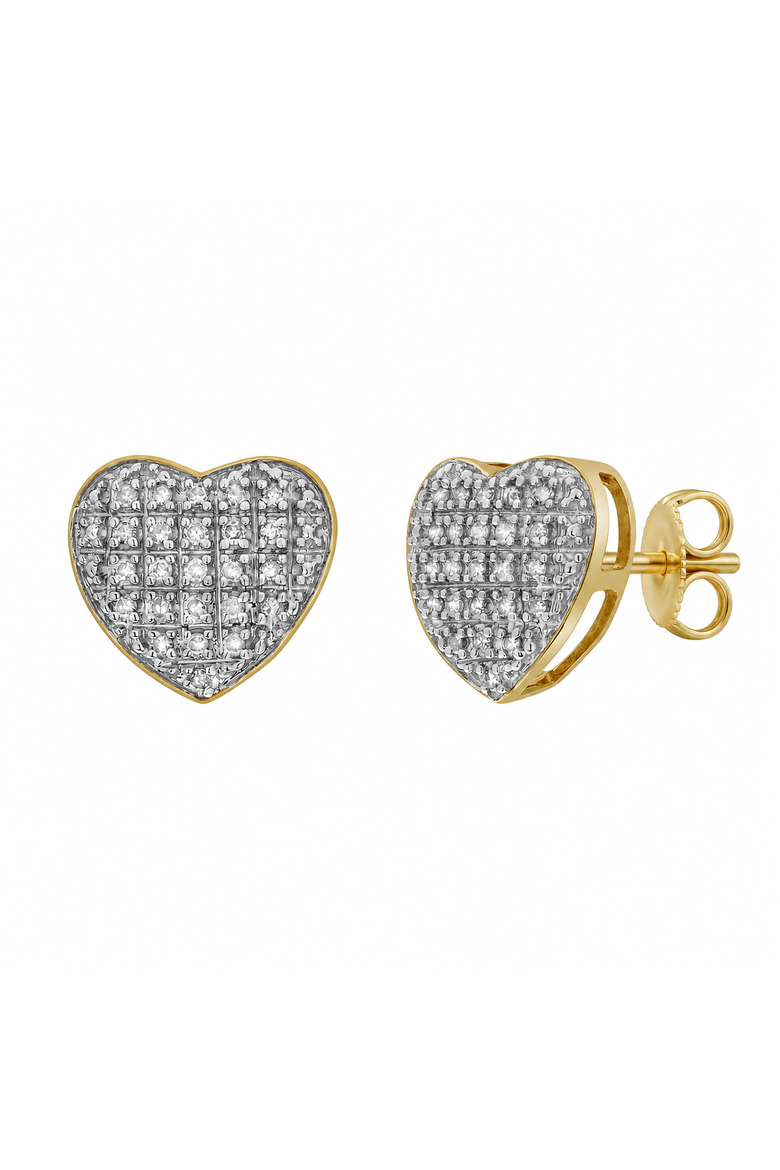 Eden 10K Yellow Gold Cluster Diamond Unisex Earrings - 0.24 Cts, Main, color, 10K Yellow Gold