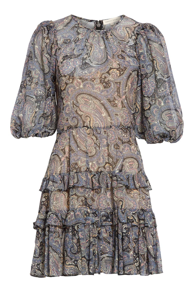 Slene Paisley Dress, Alternate, color, BLEU COMBO