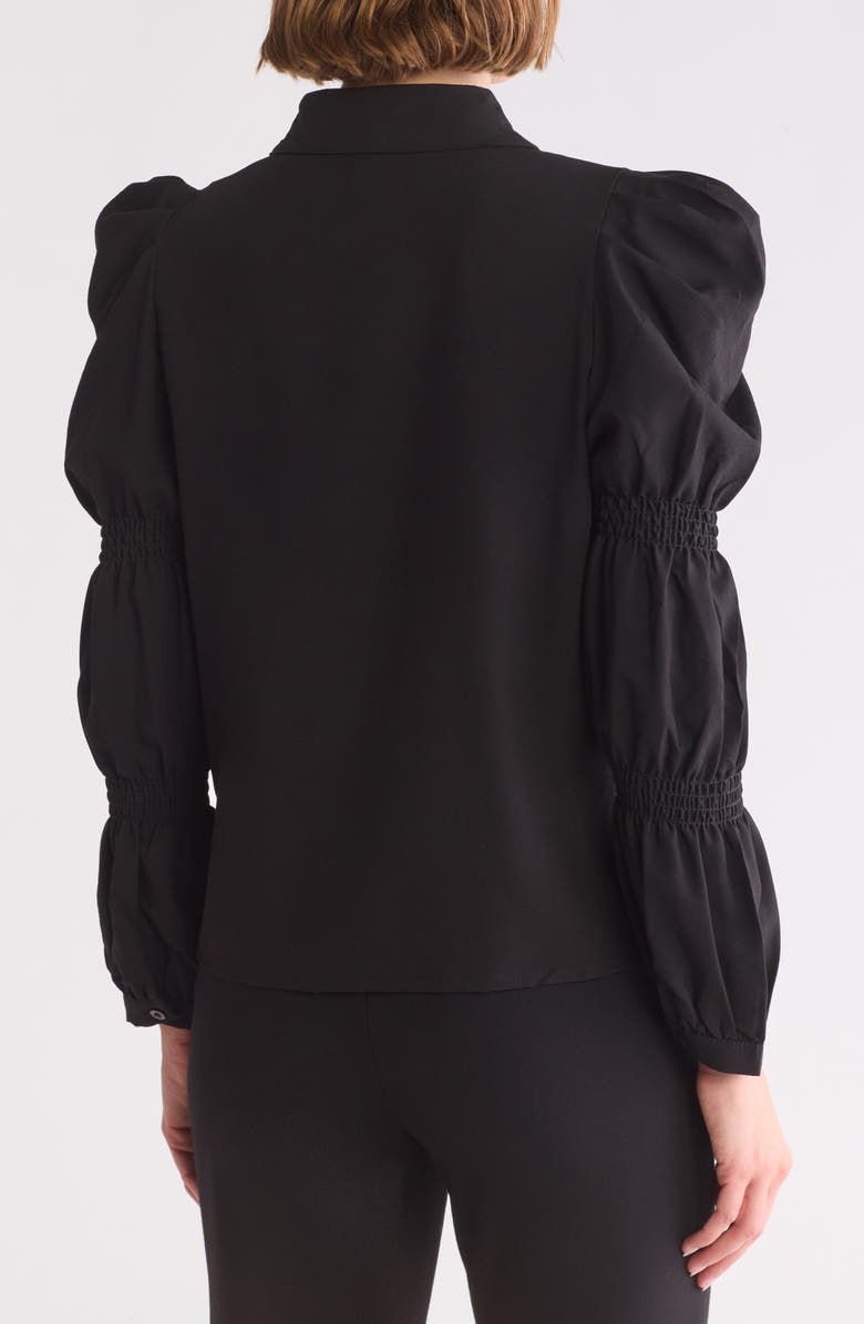 PATRIZIA LUCA Collared Long Puff Sleeve Blouse, Alternate, color, 