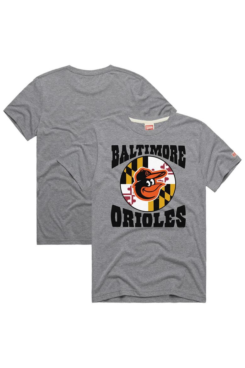 Men's Homage  Gray Baltimore Orioles Hyper Local Tri-Blend T-Shirt, Main, color, Gray