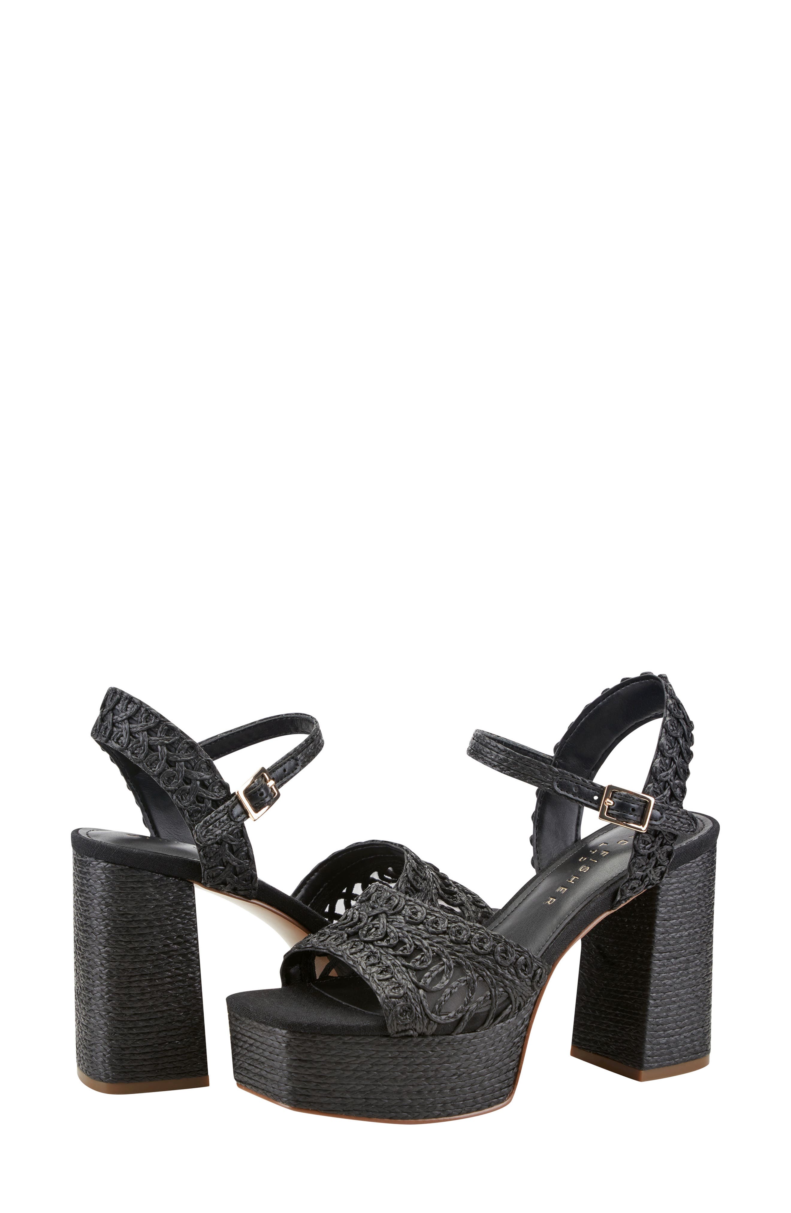 Marc Fisher LTD Chayse Ankle Strap Platform Sandal, Alternate, color, Black